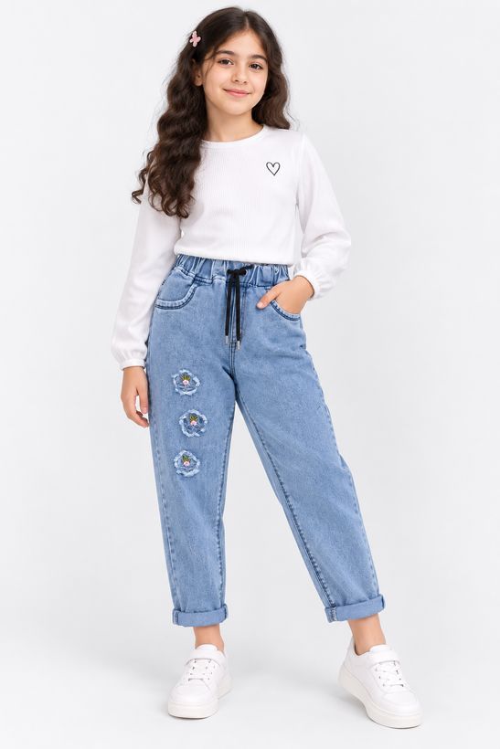 شلوار مام استایل دخترانه سایز 75 تا 100